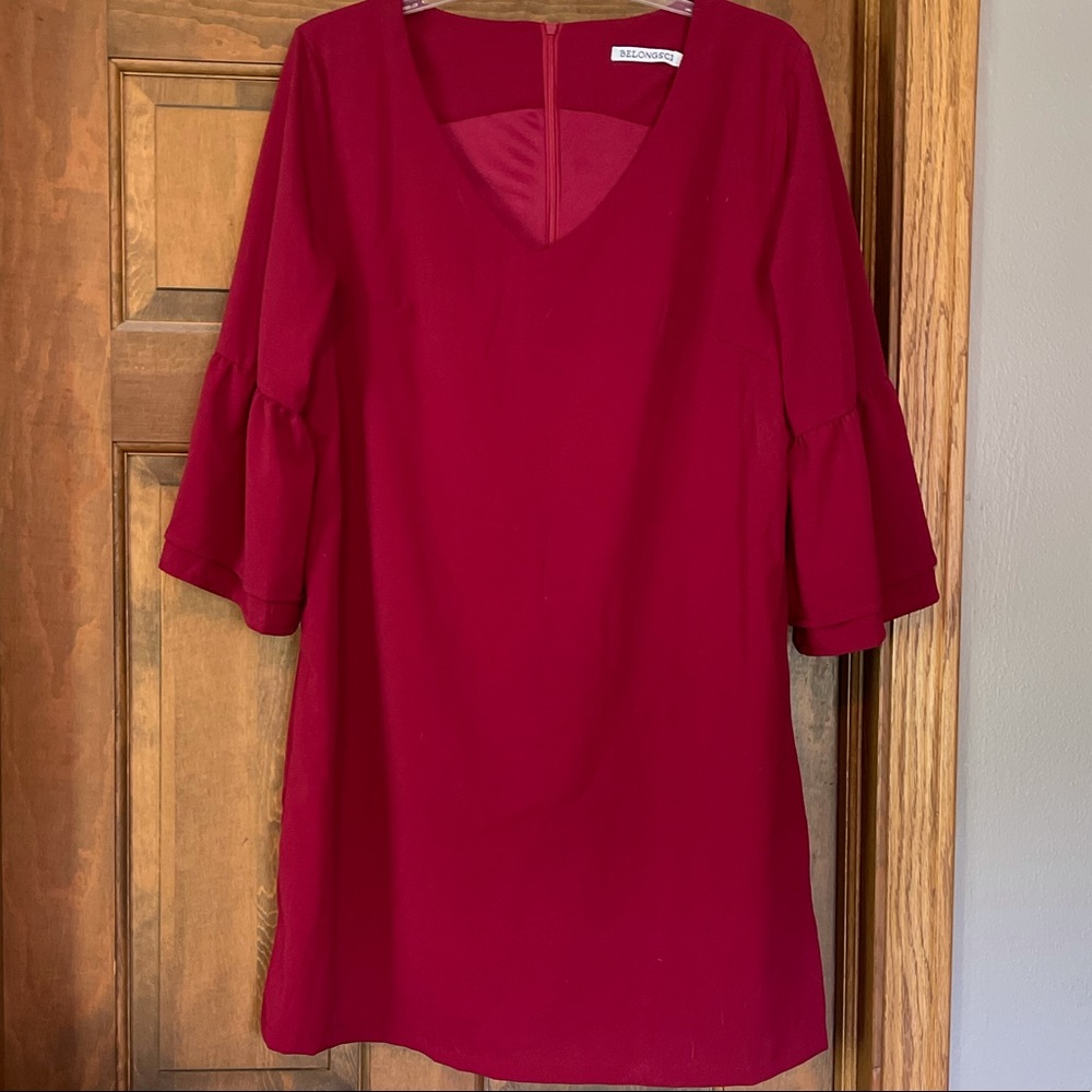 Ruffle sleeve dress